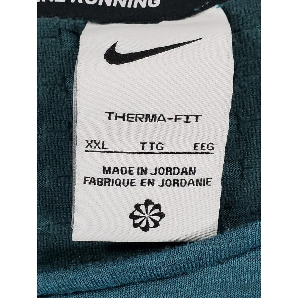Nike Running Therma-FIT Mens XXL Blue Long Sleeve Performance Training Shirt